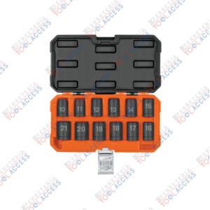 Juego de 12 dados de impacto cuadro 1/2", 6 puntas mm