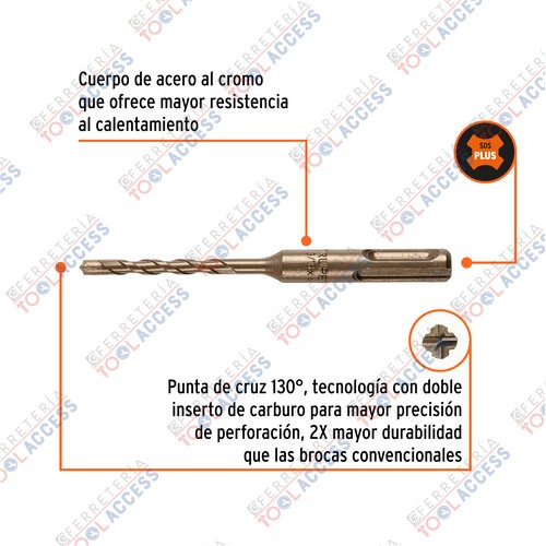 Broca SDS Plus 3/16 x 4", Truper - Imagen 3