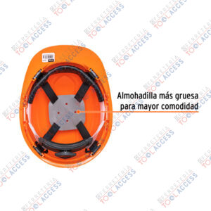 Alternative view of Casco de seguridad ventilado, ajuste de matraca, naranja, Truper