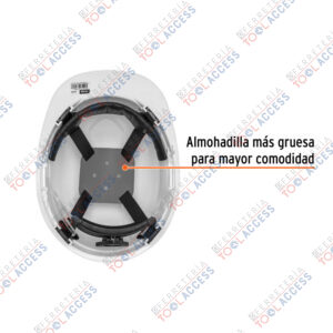 Alternative view of Casco de seguridad ventilado, ajuste de matraca, blanco, Truper
