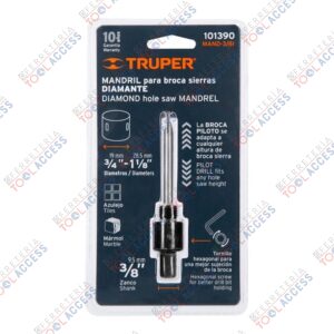 Mandril para brocasierra diamante con rosca 3/8", TRUPER