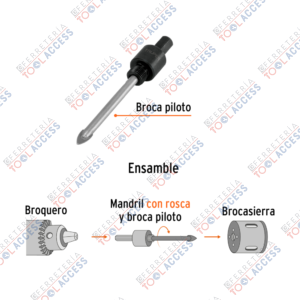 Alternative view of Mandril para brocasierra diamante con rosca 3/8", TRUPER