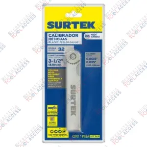 Calibrador en pulgadas y milimétricos 32 hojas, Surtek