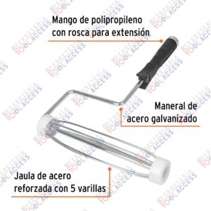 Alternative view of Maneral de 9", reforzado, con jaula para rodillo, TRUPER