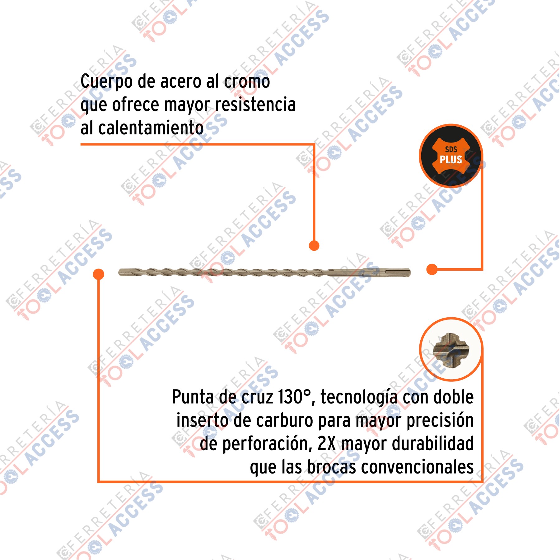 Broca SDS Plus 3/8 x 12", Truper - Imagen 3