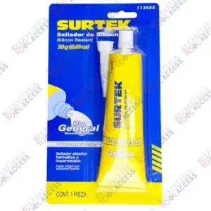 Silicón transparente en tubo, 85 gr, Surtek