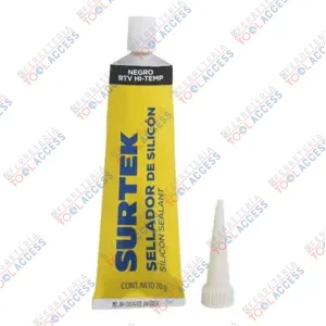 Silicón para alta temperatura, color negro en tubo, 85 gr, Surtek