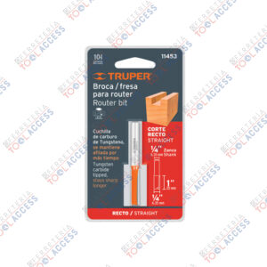 Broca para router, recta 2 filos, 1/4", larga, TRUPER