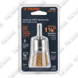Carda tipo brocha 1-1/8" alambre grueso para taladro, TRUPER