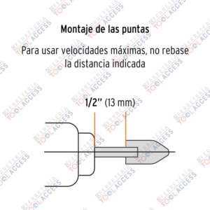 Alternative view of Juego de 5 piedras montadas zanco 1/4", uso general, TRUPER