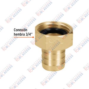 Alternative view of Conector 3/4" hembra de latón sólido para manguera, Truper