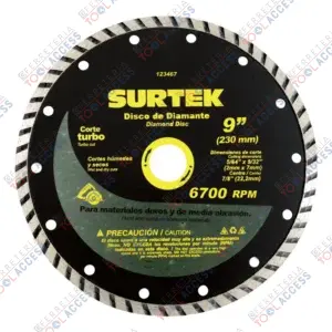Disco de diamante turbo 4-1/2", Surtek