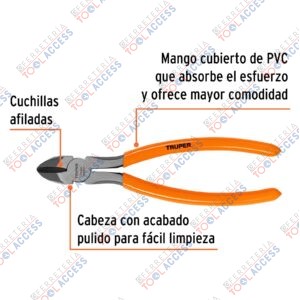 Alternative view of Pinza de corte diagonal 8" mango de PVC, Truper