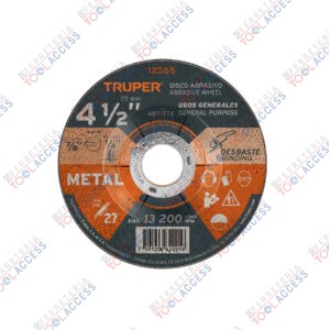 Disco Tipo 27 de 4-1/2" x 6.4 mm para desbaste de metal