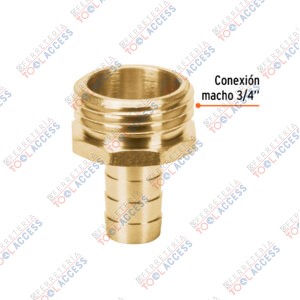 Alternative view of Conector 1/2" macho de latón sólido para manguera, Truper