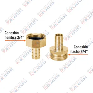 Alternative view of Conectores 1/2" macho y hembra de latón sólido para manguera