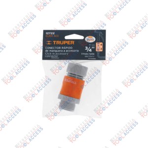 Conector 3/4" rápido de ABS manguera-acc. sistema click, Truper