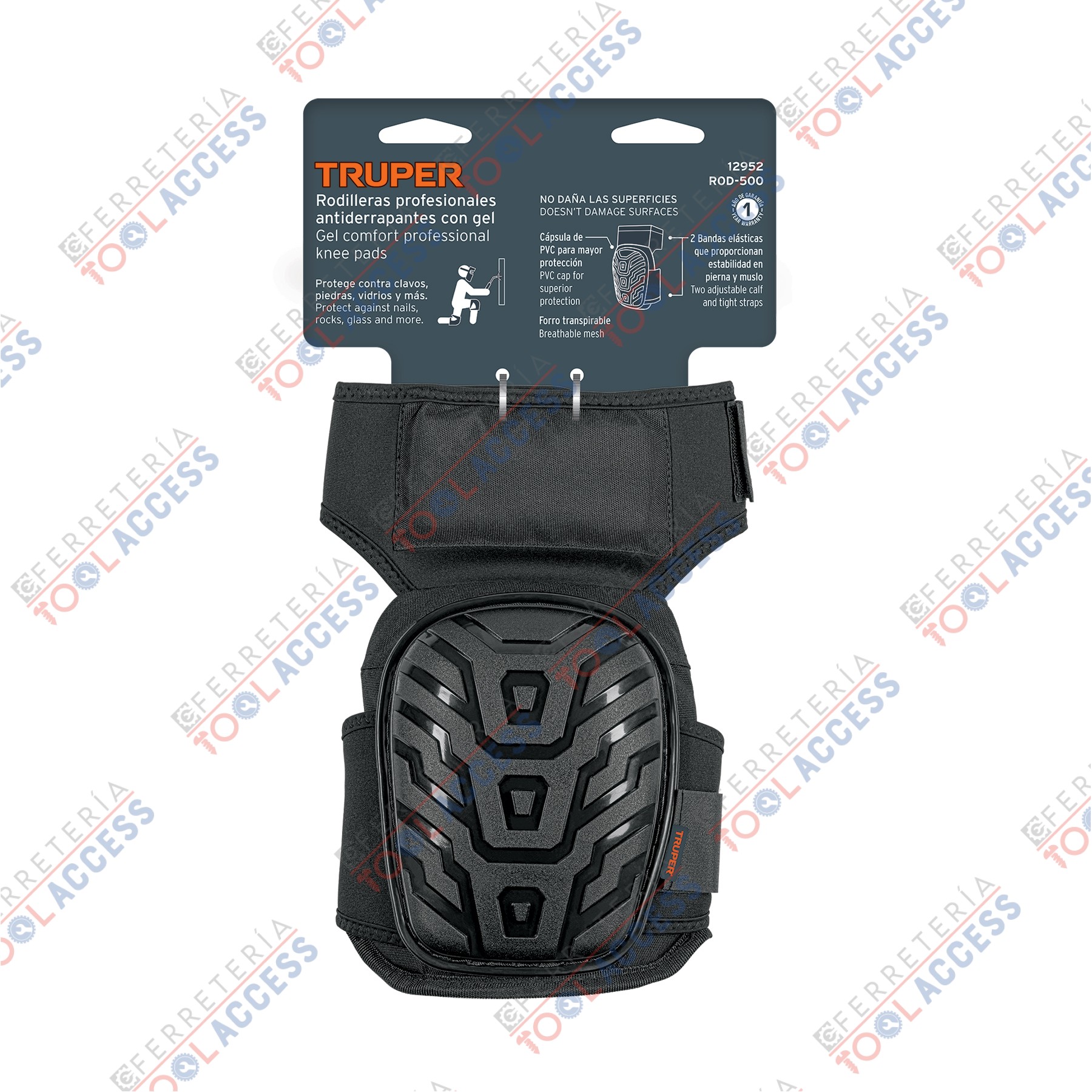 Rodilleras de gel y EVA con correa antideslizante, Truper
