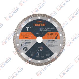 Disco de diamante de 7" x 2.8 mm, rin turbo, TRUPER