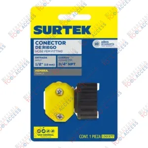 Conector para manguera de riego plástico, 1/2" hembra, Surtek