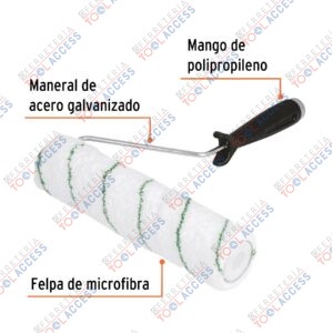 Alternative view of Rodillo para pintar 9" x 3/8" microfibra, sup. poco rugosas, Truper