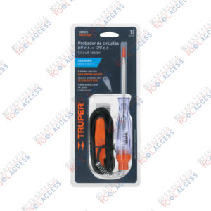 Probador de circuitos de corriente directa 20 cm, c/caimán, Truper