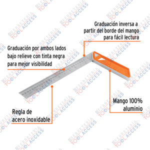 Alternative view of Escuadra 12" para carpintero con mango 100% de aluminio, Truper