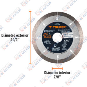 Alternative view of Disco de diamante de 4-1/2" x 1.3 mm, corte de porcelanato, Truper