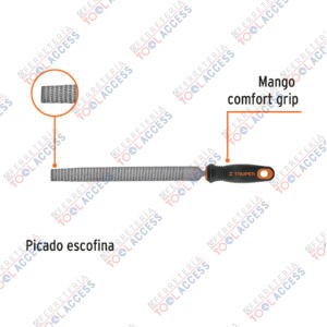 Alternative view of Lima escofina 6" con mango doble inyección, TRUPER