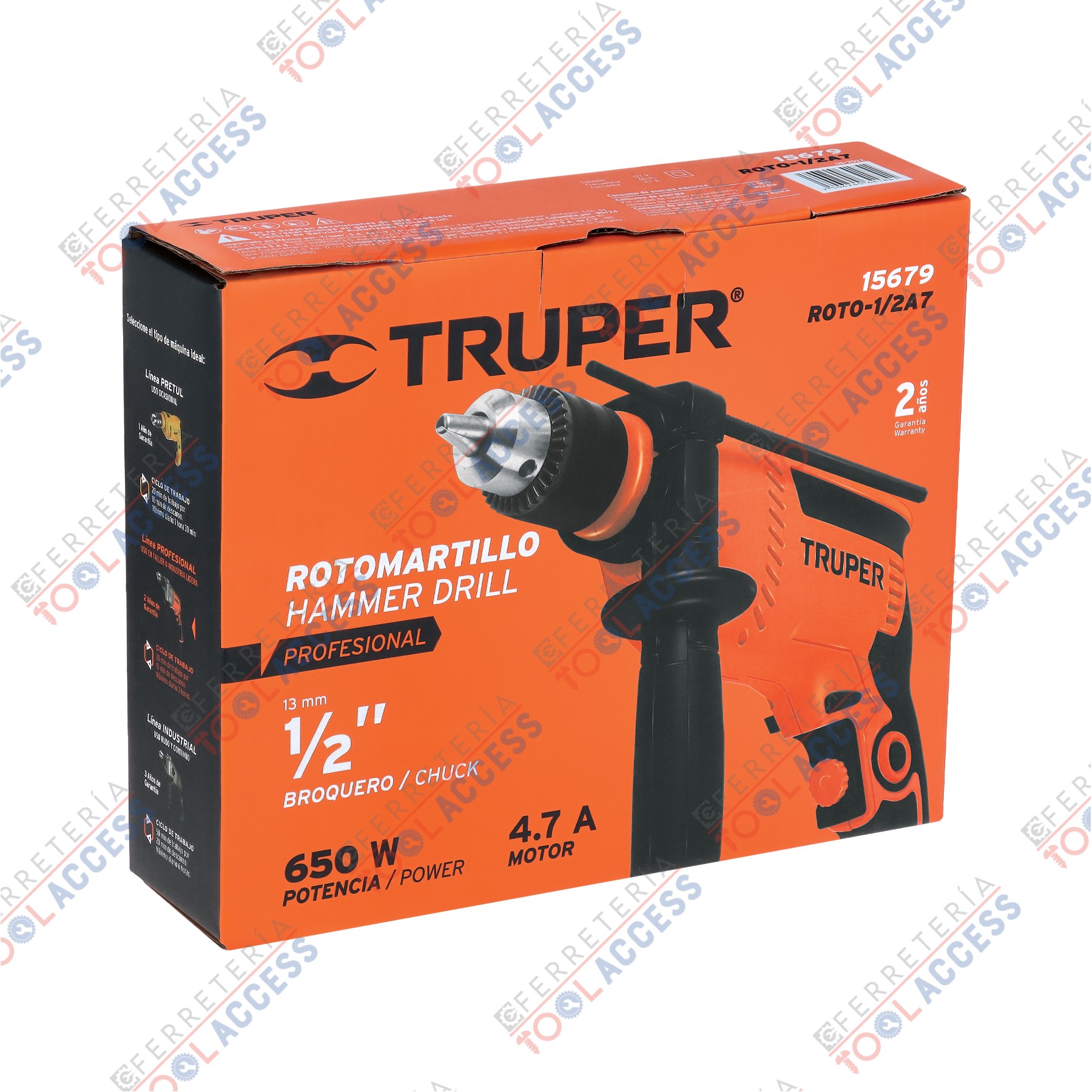 Rotomartillo 1/2", 650W, TRUPER PRO - Imagen 4