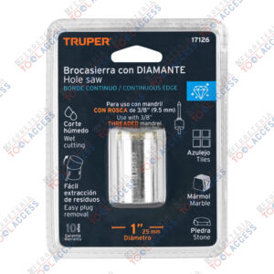Brocasierra diamante 1" borde continuo, TRUPER