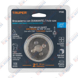 Brocasierra diamante 2" borde continuo, TRUPER
