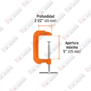 Alternative view of Prensa 5" de hierro dúctil para carpintería, Truper