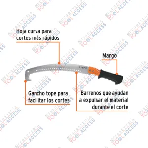 Alternative view of Serrucho de poda 14" c/gancho,curvo,5 DPP,mango Comfort Grip, Truper