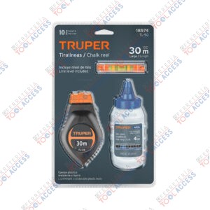 Tiralíneas plástico con gis y nivel 30 m (100 ft), Truper