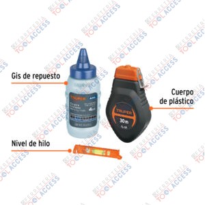 Alternative view of Tiralíneas plástico con gis y nivel 30 m (100 ft), Truper