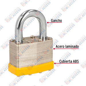 Alternative view of Juego de 4 candados cuerpo laminado, 50 mm, HERMEX