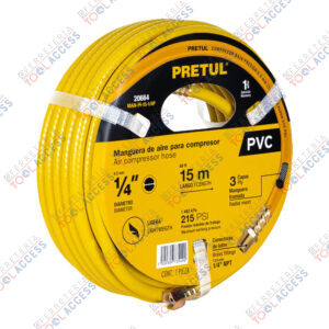 Manguera para compresor, de PVC, 15m x 1/4", PRETUL