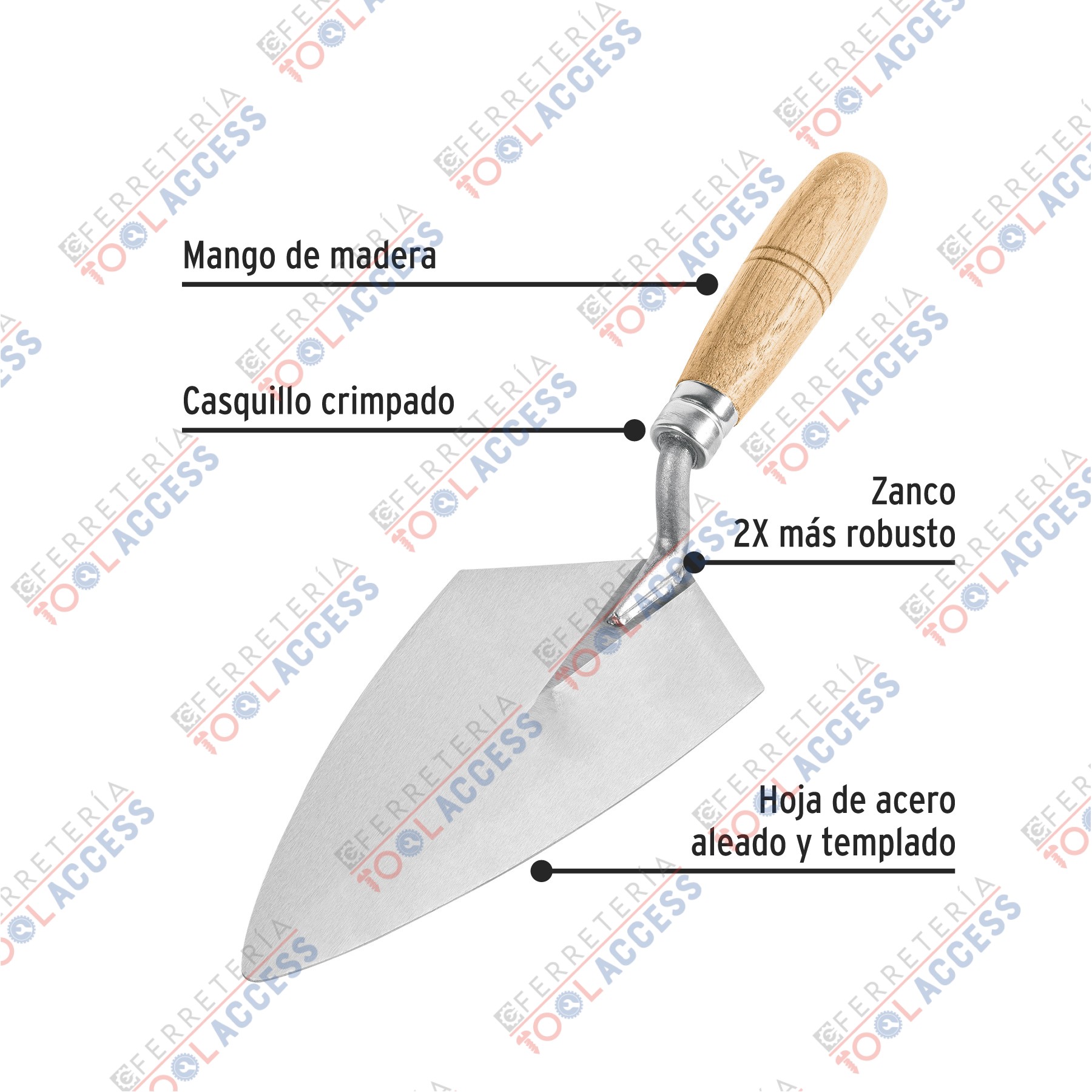 Cuchara para albañil 9" tipo Filadelfia, PRETUL - Imagen 2
