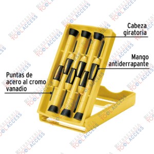 Alternative view of Juego con 6 desarmadores de precisión, PRETUL