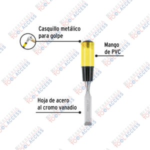 Alternative view of Formón 5/8", PRETUL