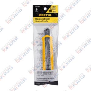 Cutter 18 mm plástico con alma metálica, PRETUL