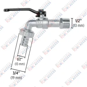 Alternative view of Llave de esfera, 1/2" de zinc, PRETUL