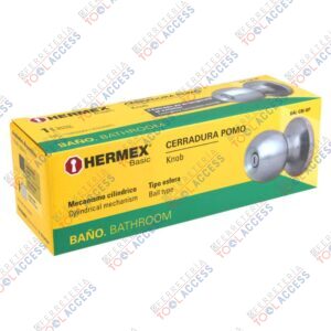 Cerradura tipo esfera, cilíndrico, baño, cromo, HERMEX