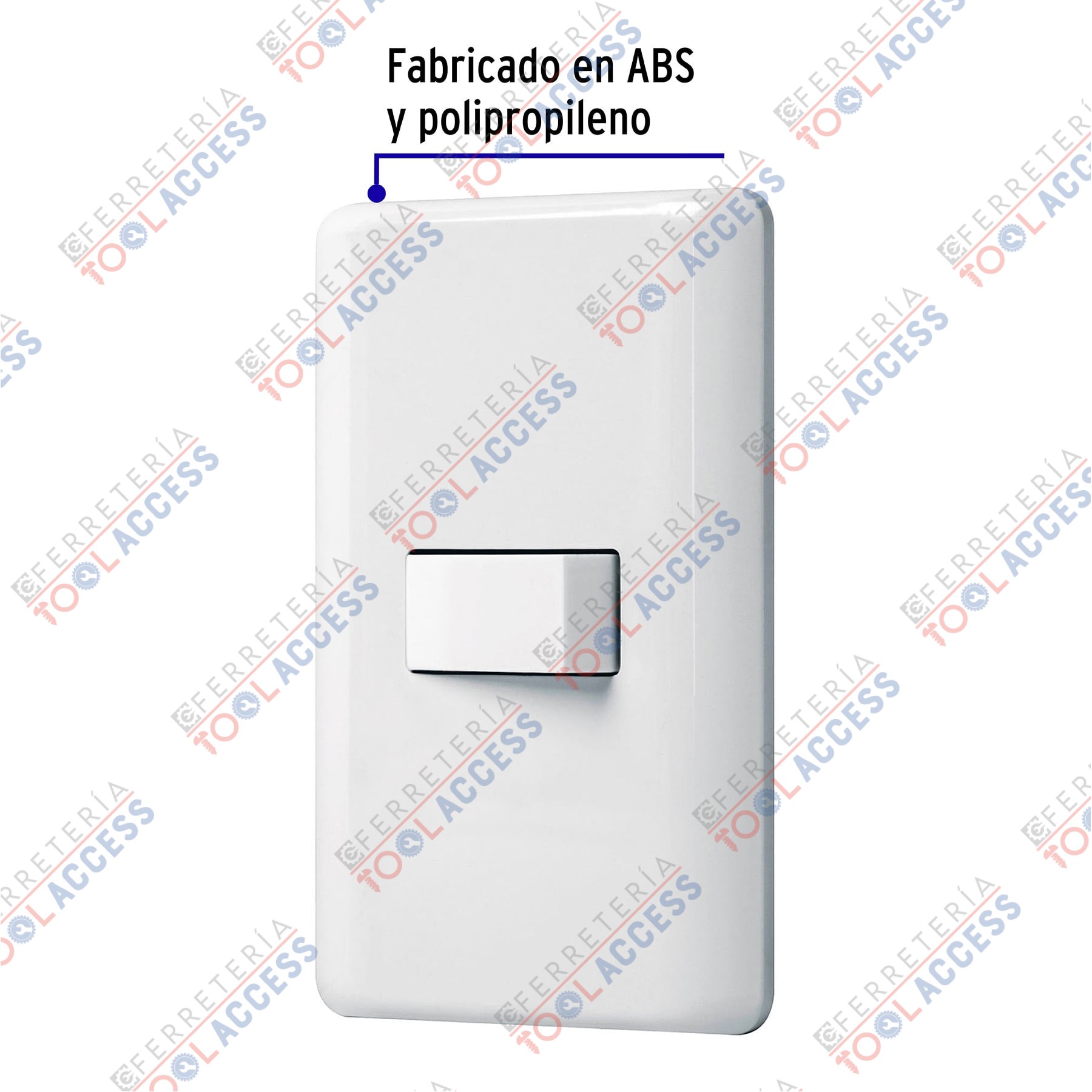 Alternative view of Placa armada con 1 interruptor sencillo, VOLTECK BASIC