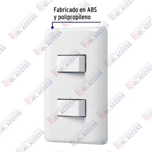 Alternative view of Placa armada con 2 interruptores sencillos, VOLTECK
