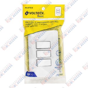 Placa armada con 3 interruptores sencillos, VOLTECK BASIC