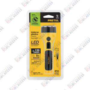 Linterna plástica de LED, 120 lm, recargable, PRETUL