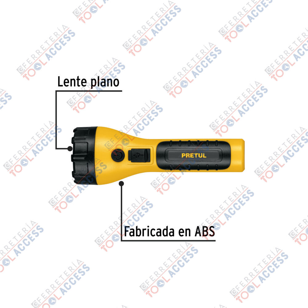 Linterna plástica de LED, 180 lm, recargable, PRETUL - Imagen 2