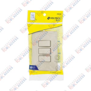 Placa armada 3 interruptores, marfil, VOLTECK